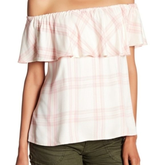 Sanctuary Pink Plaid Ruffle Top Missa Anthro Boho - Picture 4 of 5